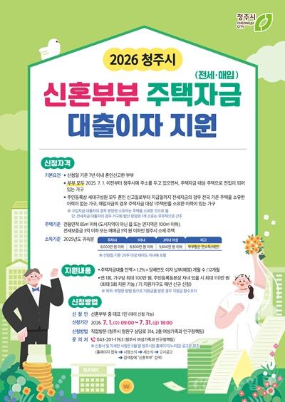 02.1 청주시, 신혼부부 대출이자 최대 110만원 지원… 7월 접수. 사진(포스터).jpg