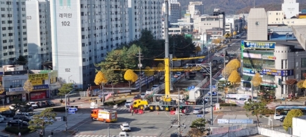 충주 임광사거리, 임시 회전교차로 운영