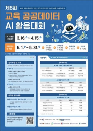 충북교육청, 제8회 교육 공공데이터 AI 활용대회>  참가자 모집