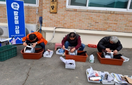 진천군농민회, 찾아가는 무료 칼 갈아주기 운영