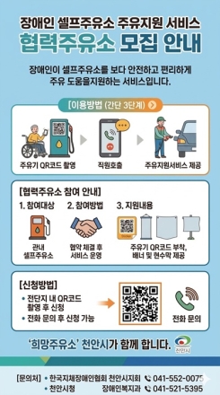 천안시, ‘장애인 편의 제공 셀프주유소’ 참여업체 모집