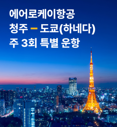 에어로케이항공, 청주~도쿄 하네다 노선 부정기편 운항 인가 획득