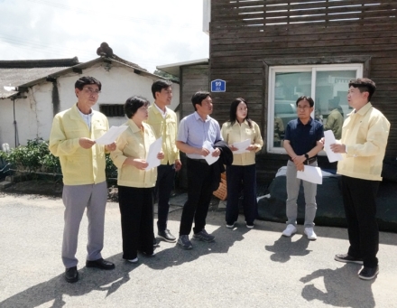 아산시의회 건설도시위원회, 영인면 아산리 수해 현장 점검 실시