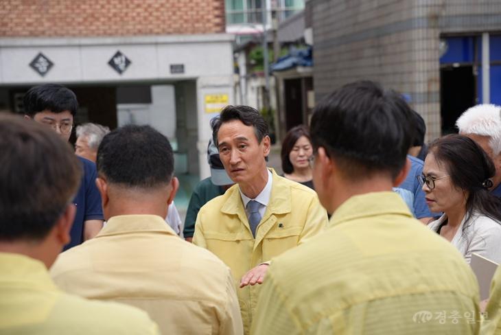 이정태 충북도의원, 청주 모충동 침수 현장 점검…“반복 수해 막을 예방 마스터플랜 마련해야”